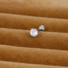 1 Piece Shiny Round Plating Inlay Stainless Steel Zircon Ear Studs