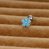 1 Piece Ig Style Sweet Flower Plating Inlay Stainless Steel Turquoise Zircon Ear Studs