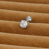 1 Piece Shiny Round Plating Inlay Stainless Steel Zircon Ear Studs