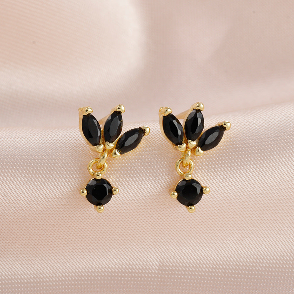 1 Pair Ig Style Shiny Horse Eye Plating Inlay Copper Zircon Drop Earrings