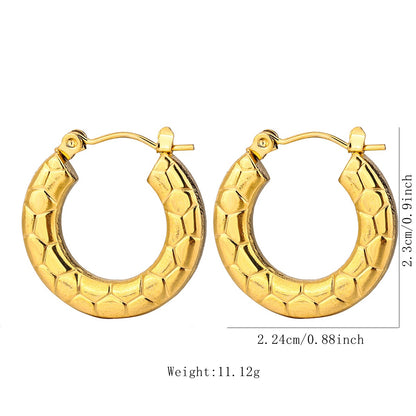 1 Pair Vintage Style U Shape Geometric Heart Shape Plating Stainless Steel Hoop Earrings