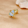 1 Piece Cute Simple Style Cartoon Character Plating Inlay Stainless Steel Artificial Gemstones Zircon Ear Studs