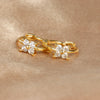 1 Pair Ig Style Shiny Flower Plating Inlay Copper Zircon 18k Gold Plated Earrings