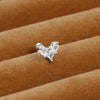 1 Piece Simple Style Heart Shape Snake Fish Bone Plating Inlay Stainless Steel Zircon Ear Studs