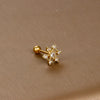 1 Piece Sweet Simple Style Flower Plating Inlay Titanium Steel Zircon Ear Studs