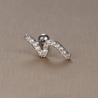 1 Piece Sweet Simple Style Flower Plating Inlay Titanium Steel Zircon Ear Studs