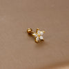 1 Piece Sweet Simple Style Flower Plating Inlay Titanium Steel Zircon Ear Studs