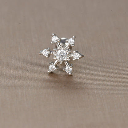 1 Piece Sweet Simple Style Flower Plating Inlay Titanium Steel Zircon Ear Studs