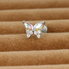 1 Piece Sweet Shiny Heart Shape Flower Butterfly Plating Inlay Stainless Steel Glass Pearl Zircon Cartilage Earrings