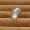 1 Piece Sweet Shiny Heart Shape Flower Butterfly Plating Inlay Stainless Steel Glass Pearl Zircon Cartilage Earrings