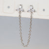 1 Piece Simple Style Triangle Round Plating Chain Inlay Copper Zircon Ear Studs