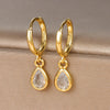 1 Pair Ig Style Simple Style Water Droplets Plating Inlay Copper Zircon Drop Earrings