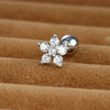 1 Piece Sweet Shiny Flower Plating Inlay Stainless Steel Zircon Ear Studs