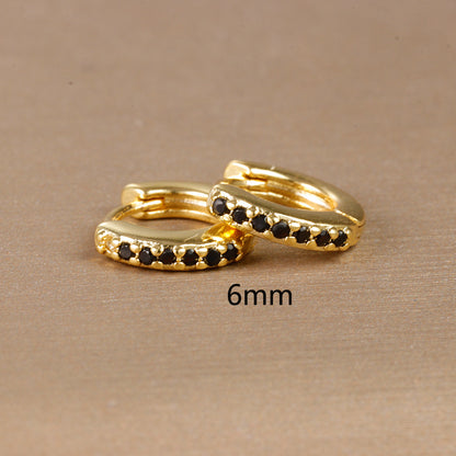 1 Pair Simple Style Round Plating Inlay Copper Zircon Earrings