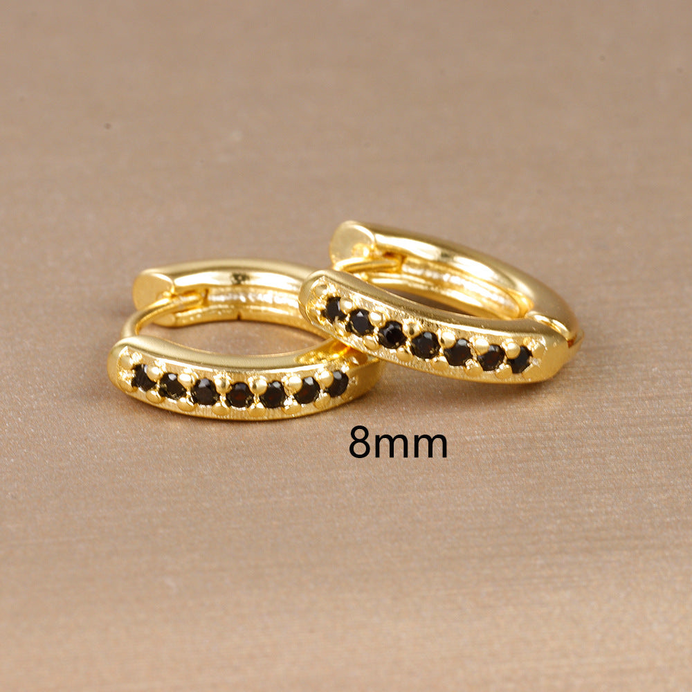 1 Pair Simple Style Round Plating Inlay Copper Zircon Earrings