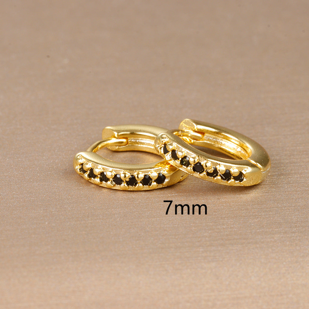 1 Pair Simple Style Round Plating Inlay Copper Zircon Earrings