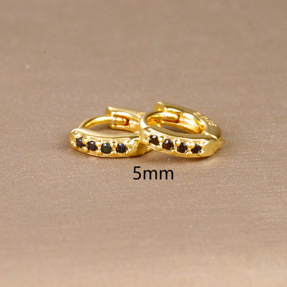 1 Pair Simple Style Round Plating Inlay Copper Zircon Earrings