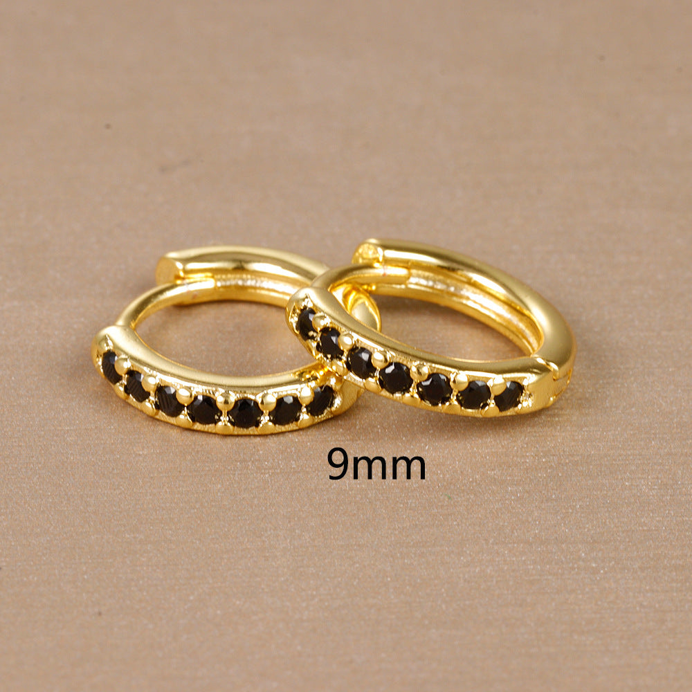 1 Pair Simple Style Round Plating Inlay Copper Zircon Earrings