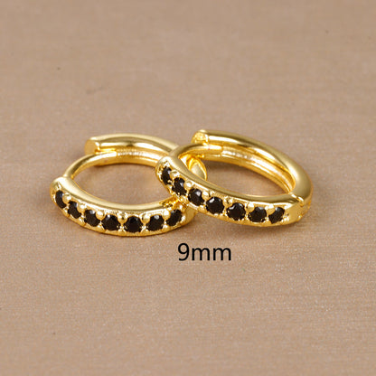 1 Pair Simple Style Round Plating Inlay Copper Zircon Earrings