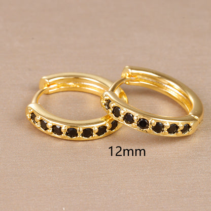 1 Pair Simple Style Round Plating Inlay Copper Zircon Earrings