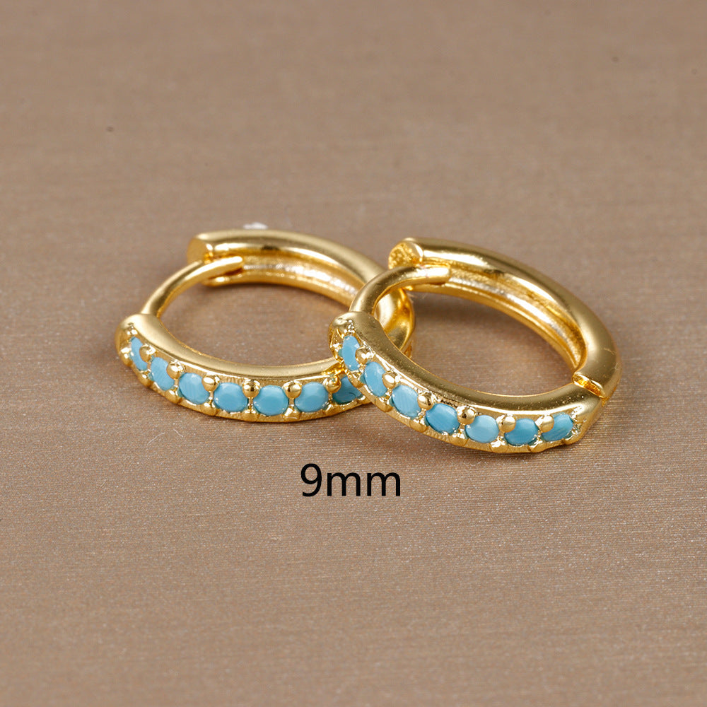 1 Pair Ig Style Simple Style Round Plating Inlay Copper Zircon Earrings