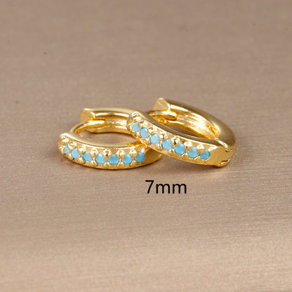 1 Pair Ig Style Simple Style Round Plating Inlay Copper Zircon Earrings