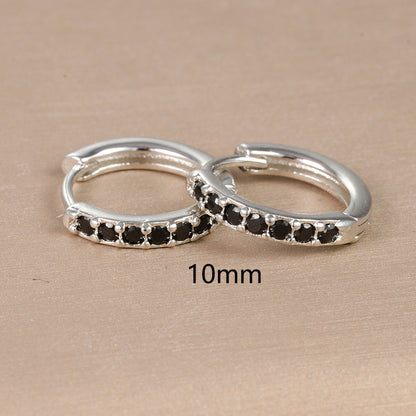 1 Pair Simple Style Round Plating Inlay Copper Zircon Earrings