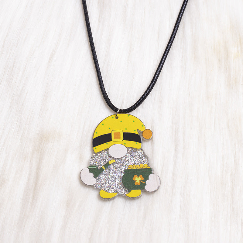 Ethnic Style Cartoon Arylic Printing St. Patrick Women's Pendant Necklace