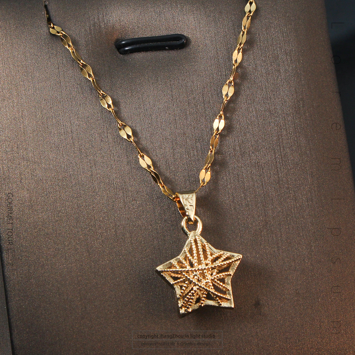 Simple Style Star Copper Plating Hollow Out Pendant Necklace