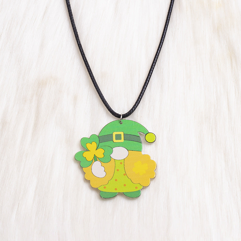 Ethnic Style Cartoon Arylic Printing St. Patrick Women's Pendant Necklace