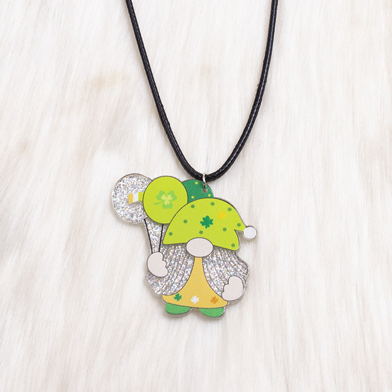 Ethnic Style Cartoon Arylic Printing St. Patrick Women's Pendant Necklace