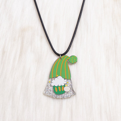 Ethnic Style Cartoon Arylic Printing St. Patrick Women's Pendant Necklace