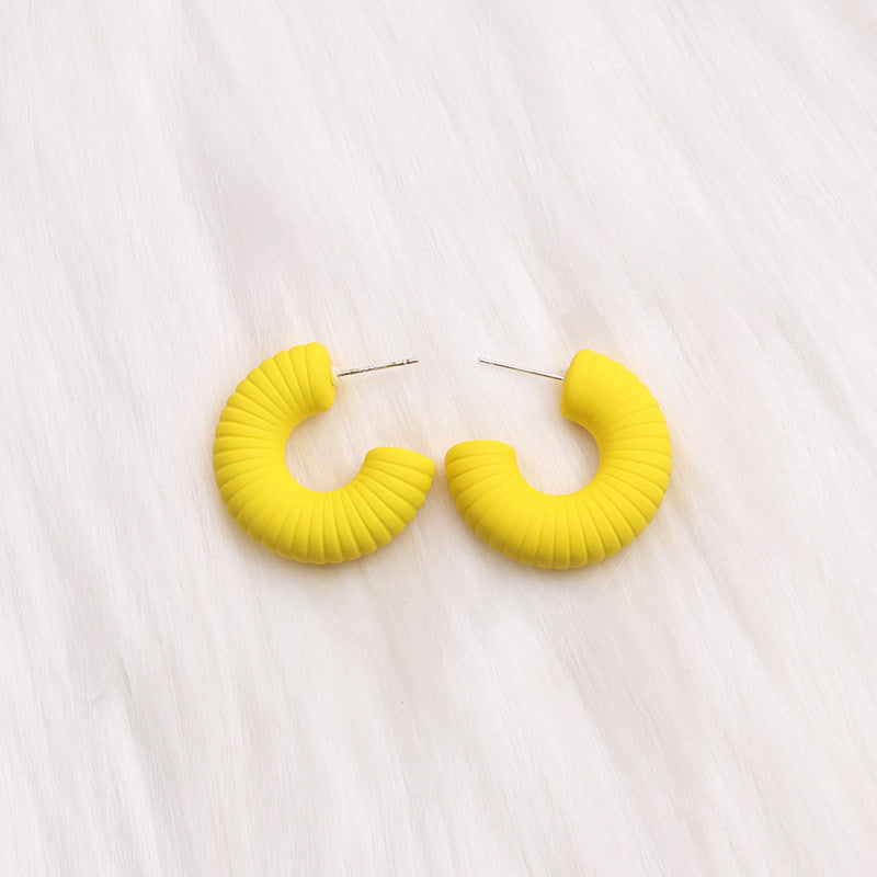 1 Pair Streetwear C Shape Spray Paint Arylic Ear Studs