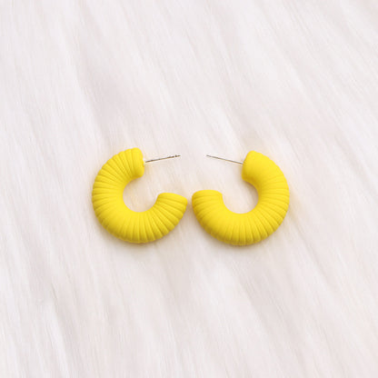 1 Pair Streetwear C Shape Spray Paint Arylic Ear Studs