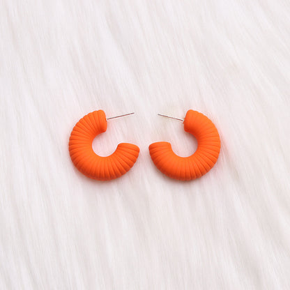 1 Pair Streetwear C Shape Spray Paint Arylic Ear Studs