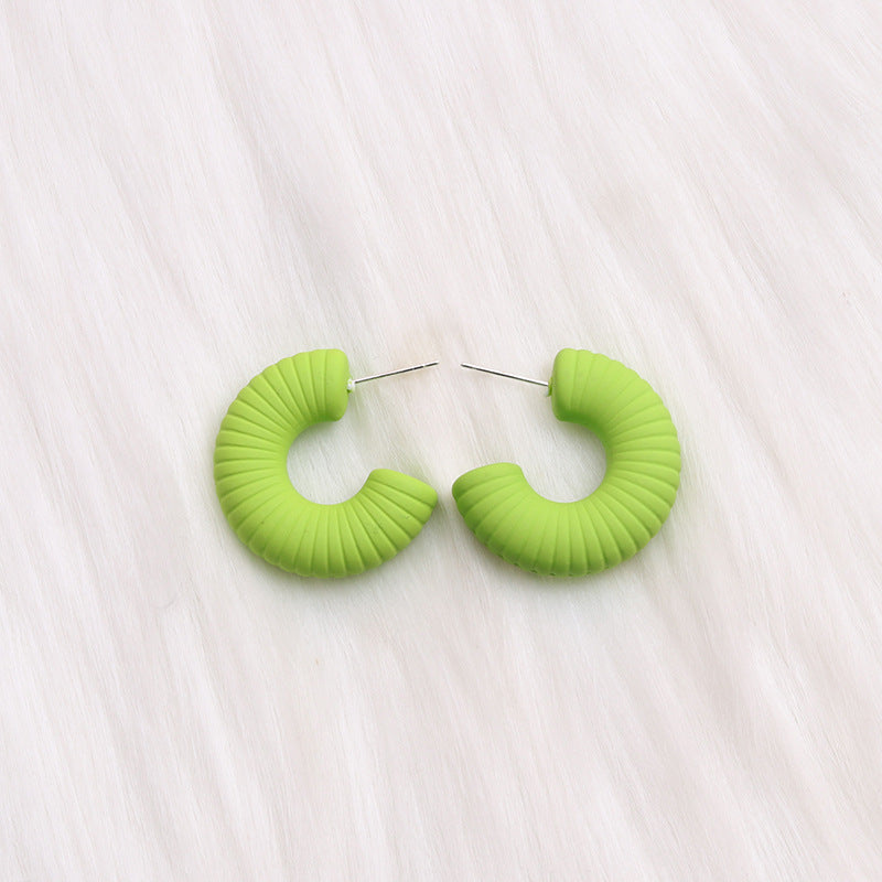 1 Pair Streetwear C Shape Spray Paint Arylic Ear Studs