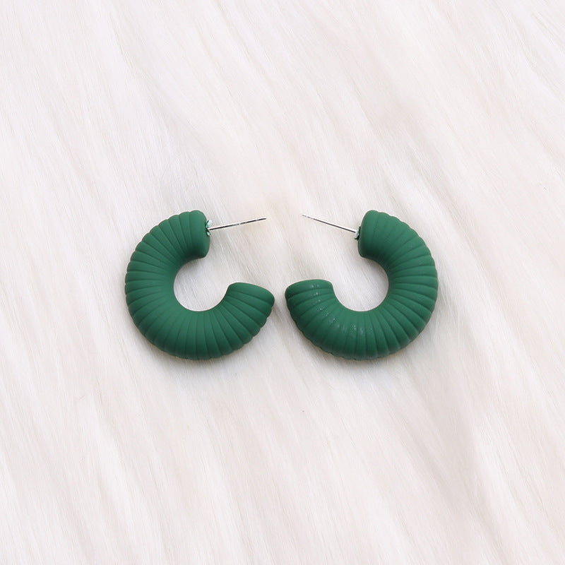 1 Pair Streetwear C Shape Spray Paint Arylic Ear Studs