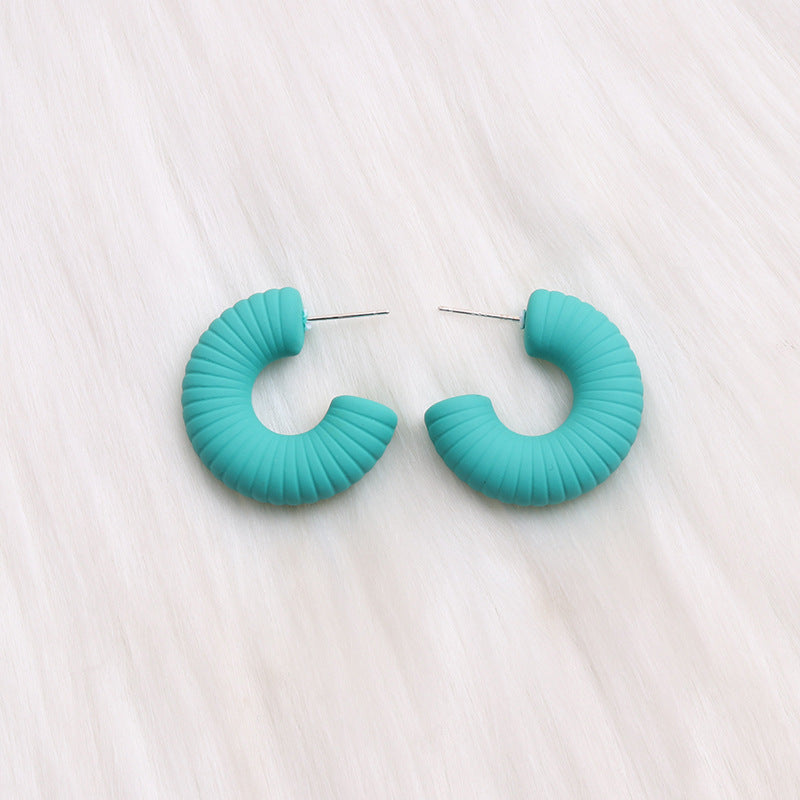 1 Pair Streetwear C Shape Spray Paint Arylic Ear Studs