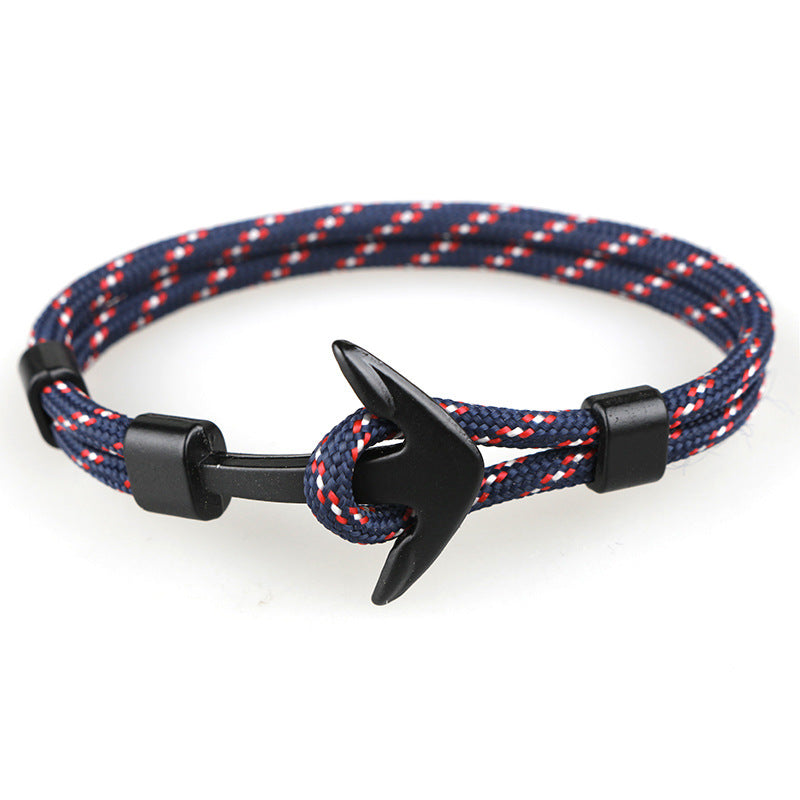 Casual Retro Anchor Alloy Rope Plating Men'S Bracelets