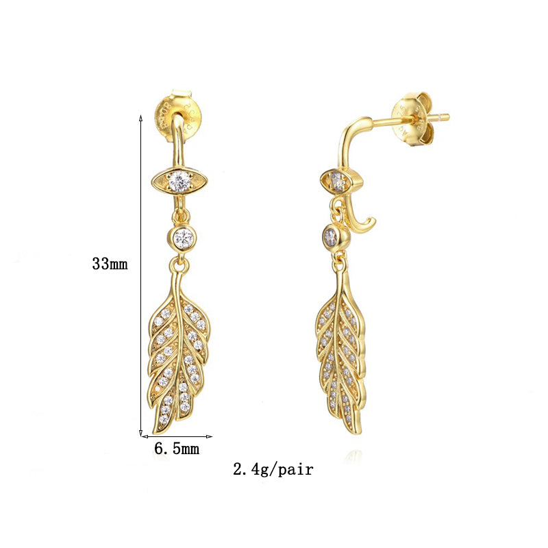 1 Pair Ig Style Simple Style Geometric Plating Inlay Copper Zircon 18k Gold Plated Earrings