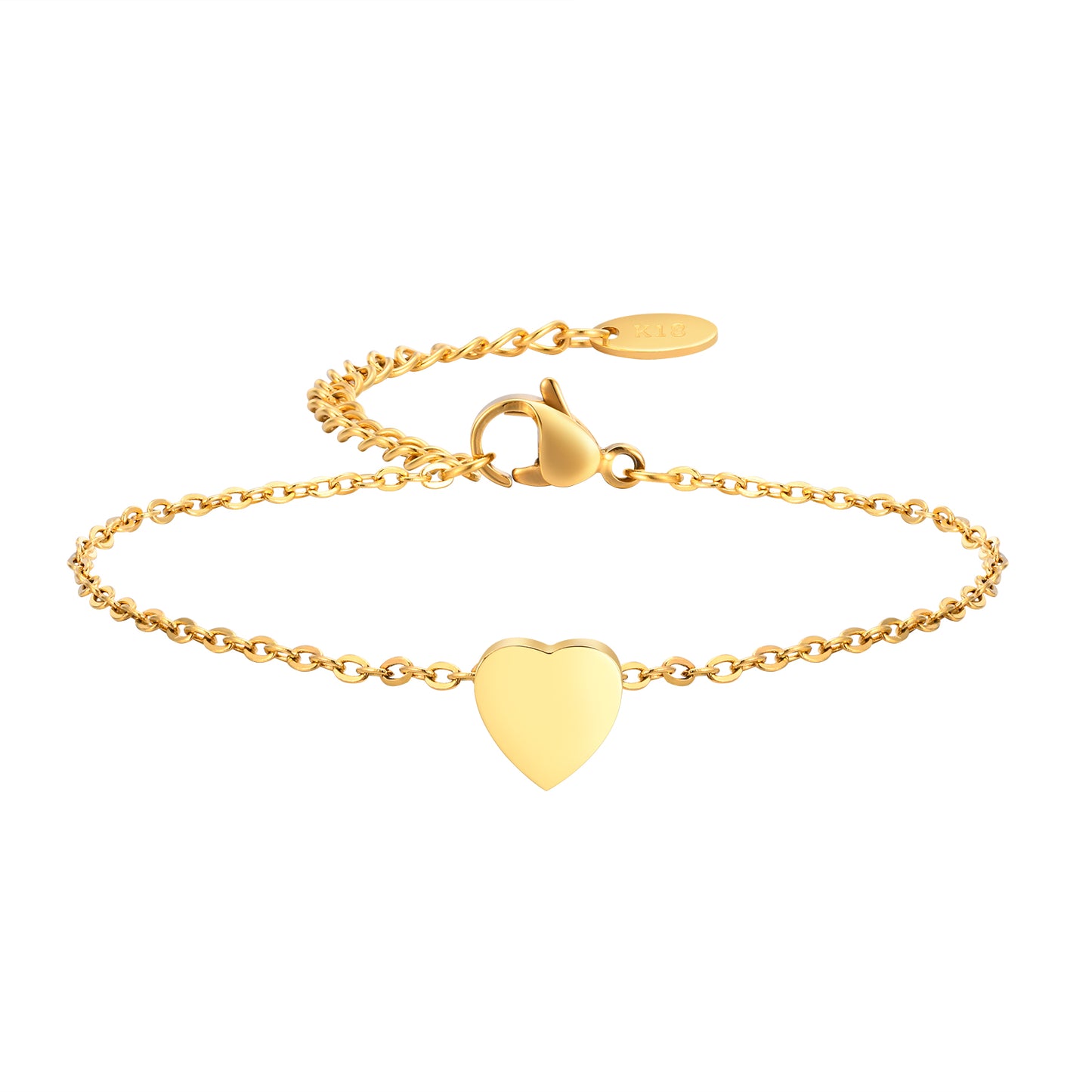 Simple Style Letter Heart Shape Stainless Steel Plating 18k Gold Plated Bracelets