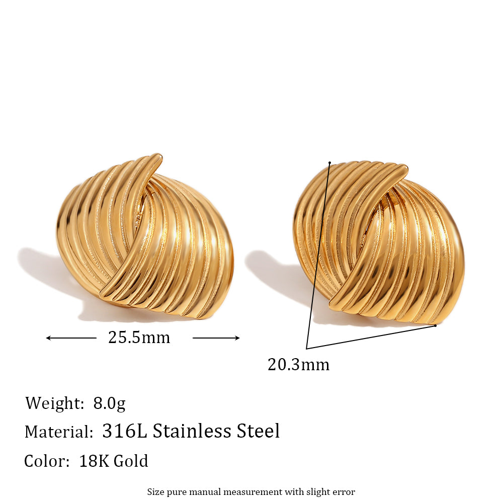 1 Pair Simple Style Geometric Plating Stainless Steel 18k Gold Plated Ear Studs