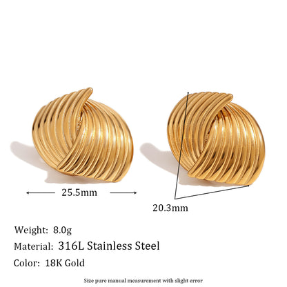 1 Pair Simple Style Geometric Plating Stainless Steel 18k Gold Plated Ear Studs