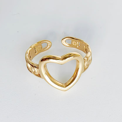 Retro Vintage Style Simple Style Hand Heart Shape Wings Stainless Steel Titanium Steel Plating 18k Gold Plated Open Rings