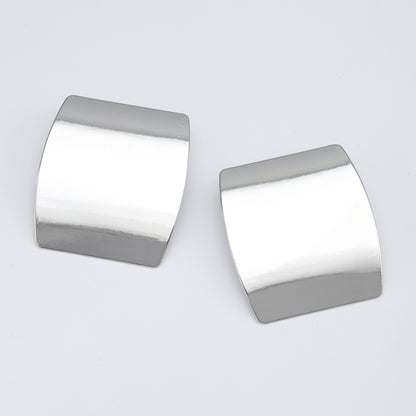1 Pair Hip-hop Vintage Style Simple Style Square Solid Color Plating Alloy Gold Plated Silver Plated Ear Studs