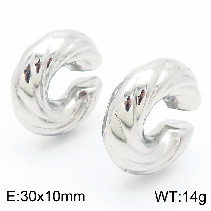 1 Pair Vintage Style U Shape Geometric Plating Titanium Steel Ear Cuffs