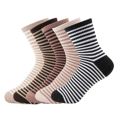 Women's Simple Style Stripe Polyester Stripe Crew Socks A Pair