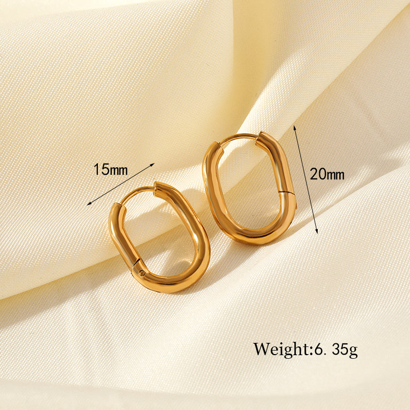 1 Pair Simple Style U Shape Plating Stainless Steel 18k Gold Plated Earrings