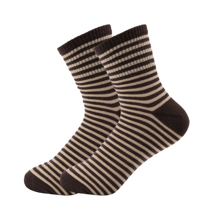 Women's Simple Style Stripe Polyester Stripe Crew Socks A Pair