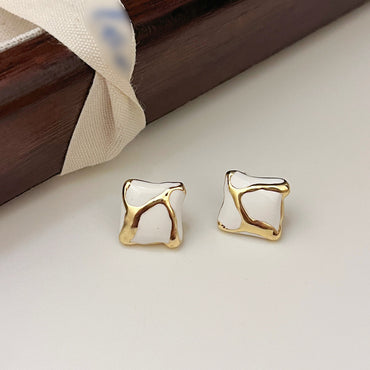 1 Pair Simple Style Classic Style Geometric Plating Alloy Gold Plated Ear Studs